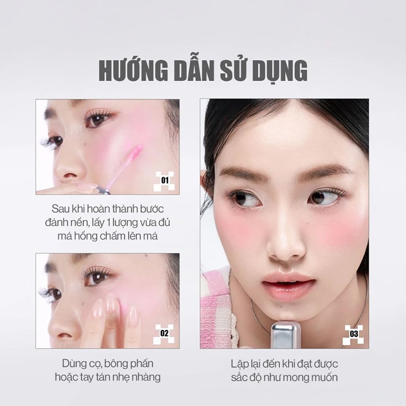 thegioiskinfood.com - Má Hồng Kem Căng Bóng Glamrr Q Glow Lasting Fresh Blush 3.8g