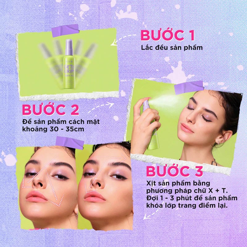 thegioiskinfood.com - Xịt Khóa Nền DAZZLE ME Cố Định Trang Điểm Lâu Trôi Get A Grip Makeup Setting Spray 60ml