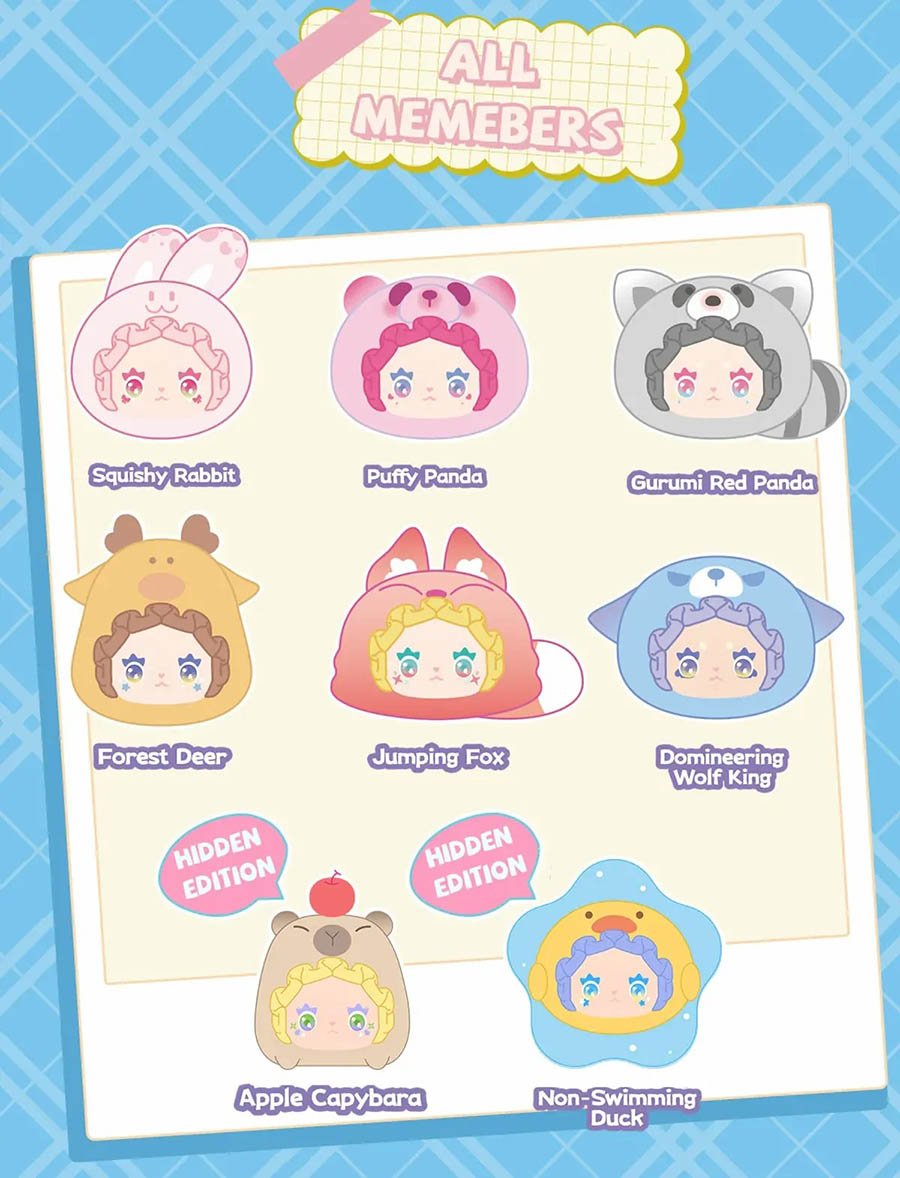 thegioiskinfood.com - Móc Khóa Gấu Bông Lucky Emma RUA RUA ZOO Vinyl Face Plush Keychain Blind Box - MJ-000085