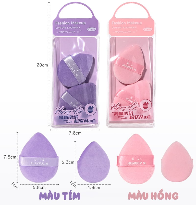 thegioiskinfood.com -  Set 2 Bông Mút Trang Điểm, Phủ Phấn LMLTOP NO.LLT16