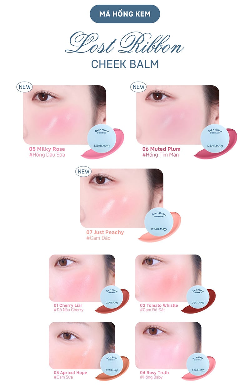 thegioiskinfood.com - Má Hồng Dạng Kem Thuần Chay Dearmay Lost Ribbon Cheek Balm 4g
