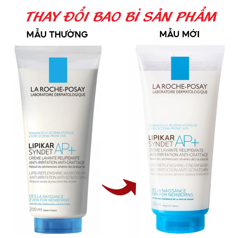 Sữa Rửa Mặt Và Tắm Cho Da Khô Ngứa La Roche-Posay Lipikar Syndet AP+ Lipid-Replenishing Cream Wash Anti-Irritation Anti-Scratching 200ml