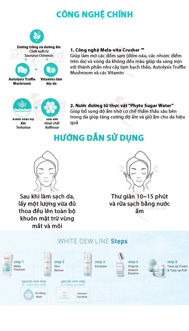 [Viên 5g] Mặt Nạ Đất Sét Dưỡng Trắng Da Laneige White Dew Purifying Mask