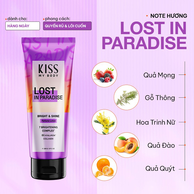 Kiss My Body Bright & Shine Perfume Lotion #Lost In Paradise