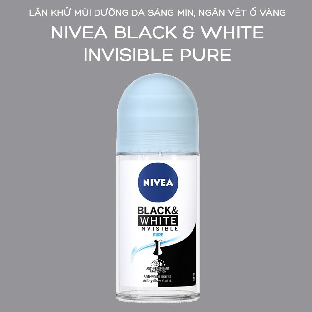 Nivea Black & White Invisible Pure Anti-Perspirant Roll On 50ml – THẾ ...