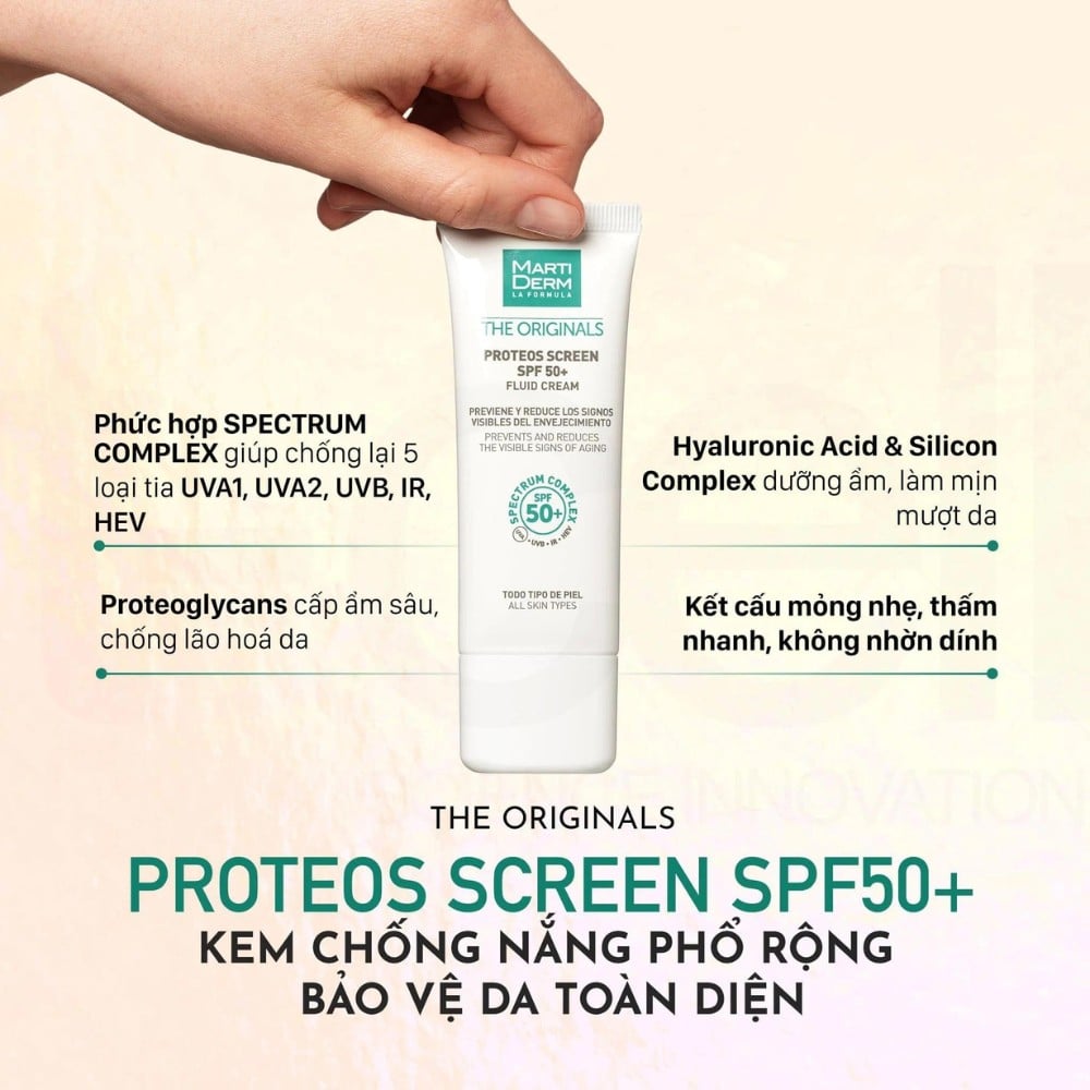 18.3 - thegioiskinfood.com - Kem chống nắng MartiDerm The Originals Proteos Screen SPF50+ Fluid Cream