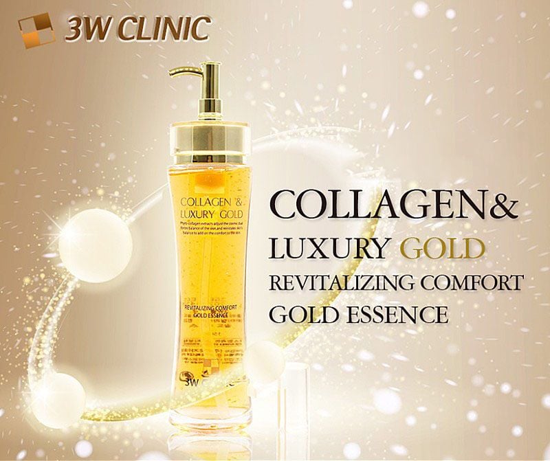 3W Clinic Collagen & Luxury Gold Revitalizing Comfort Gold Essence – THẾ  GIỚI SKINFOOD