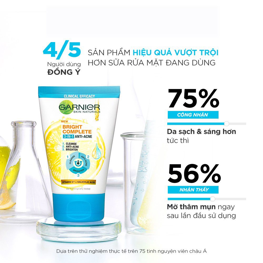 Sữa Rửa Mặt Garnier Giảm Mụn & Sáng Da 50ml – THẾ GIỚI SKINFOOD