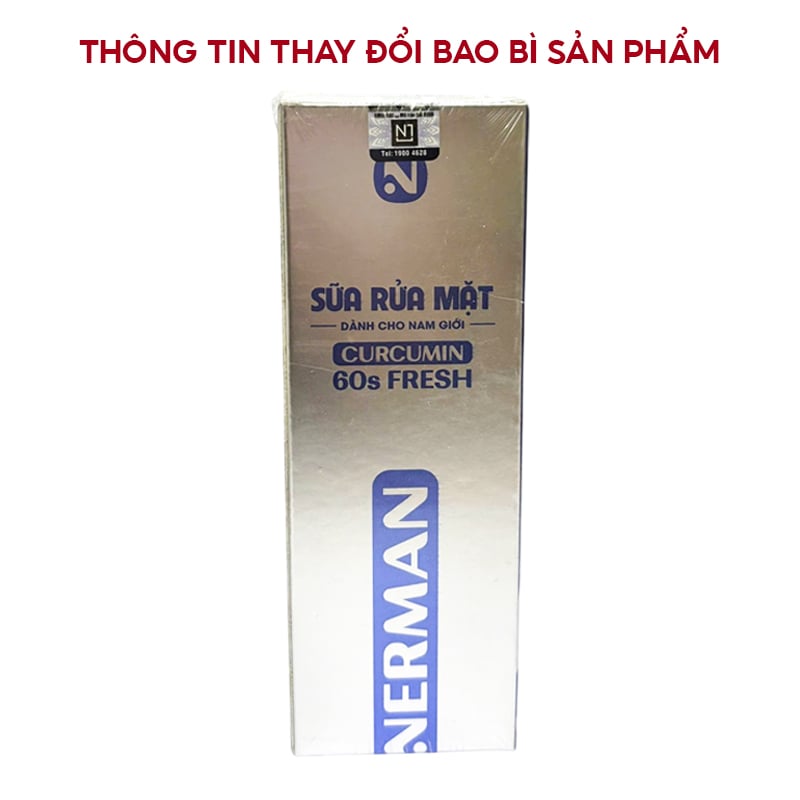thegioiskinfood.com - Gel Rửa Mặt Sạch Nhờn, Ngừa Mụn Cho Nam Nerman Curcumin 60s Fresh 100ml