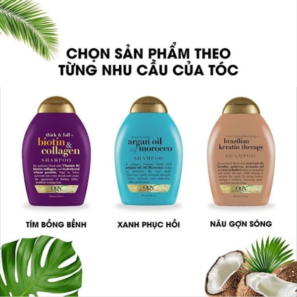 OGX Shampoo sở hữu triết xuất kể từ tự động nhiên