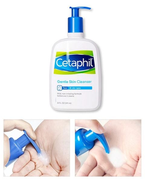 Rửa mặt, massage nhẹ nhàng với Cetaphil