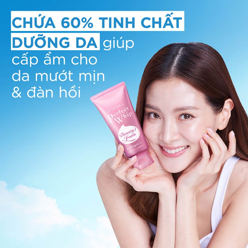 Sữa Rửa Mặt Tạo Bọt Ẩm Mịn, Săn Chắc Da Senka Perfect Whip Collagen In 120g