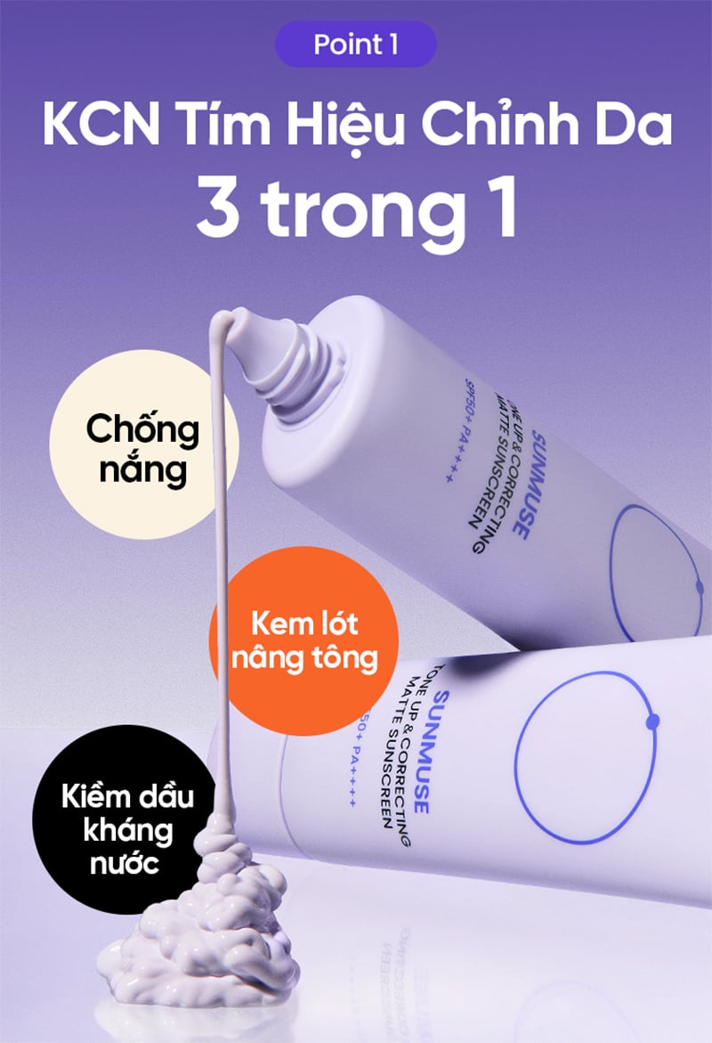 Kem Chống Nắng Thuần Chay Nâng Tone, Kiềm Dầu, Dưỡng Ẩm Beplain Sunmuse Sunscreen SPF50+/PA+++ 50ml