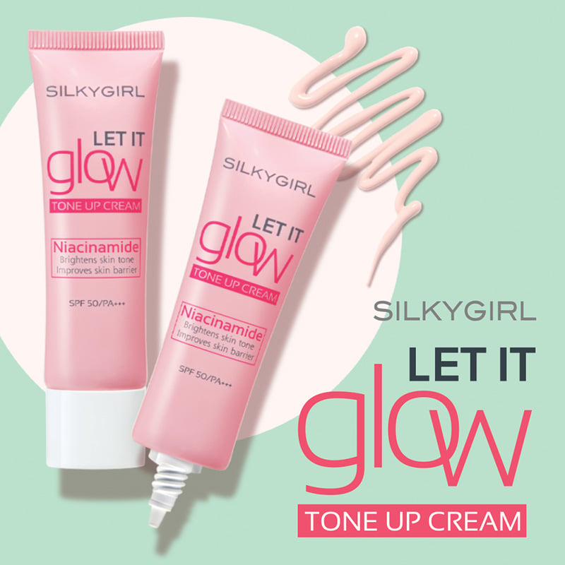 Kem Lót Nâng Tông, Làm Sáng Da Silkygirl Let It Glow Tone Up Cream SPF 50 PA+++ 25ml