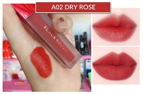 Son Black Rouge A02 Dry Rose sở hữu màu đỏ hồng nổi bật