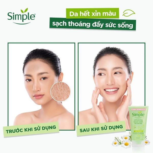 Sữa rửa mặt của Simple cho công dụng làm sạch da hiệu quả