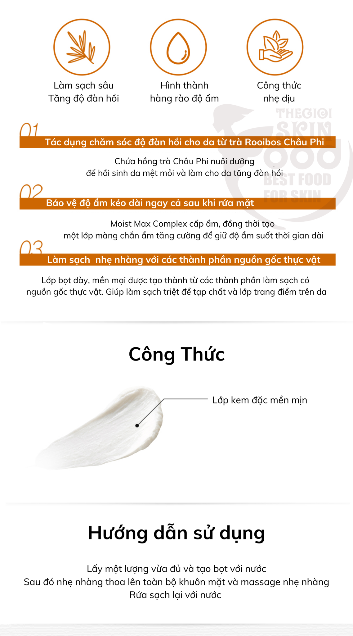 Sữa Rửa Mặt Tạo The Saem Healing Tea Garden Rooibos Tea Cleansing Foam