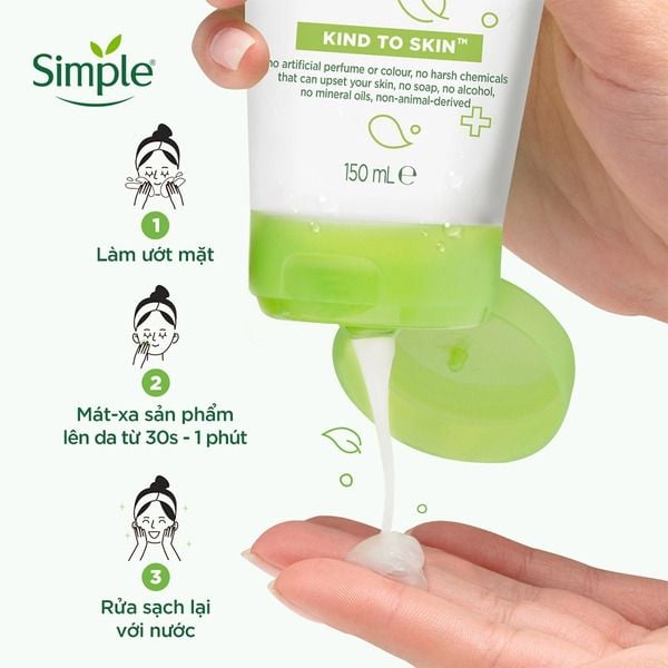 Sữa rửa mặt Simple dịu nhẹ dành cho làn da