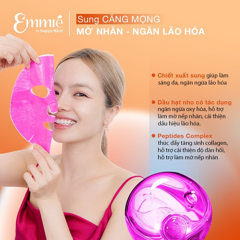 thegioiskinfood.com - Mặt Nạ Vi Sợi Microfiber Emmié by HappySkin Microfiber Mask 28g