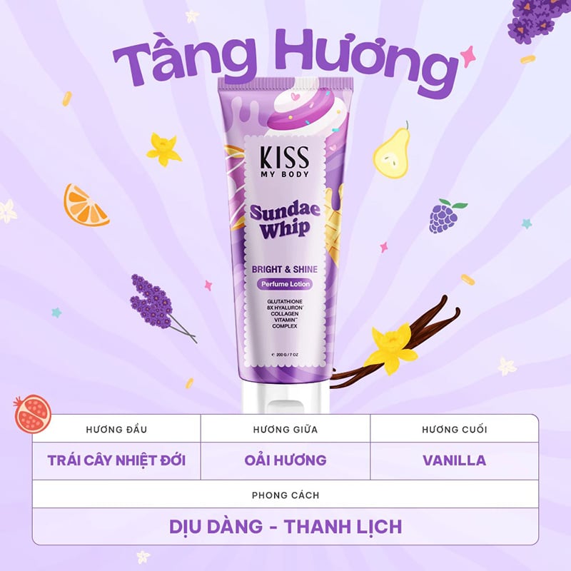 thegioiskinfood.com - Sữa Dưỡng Trắng Da Toàn Thân Hương Nước Hoa Kiss My Body Bright & Shine Perfume Lotion