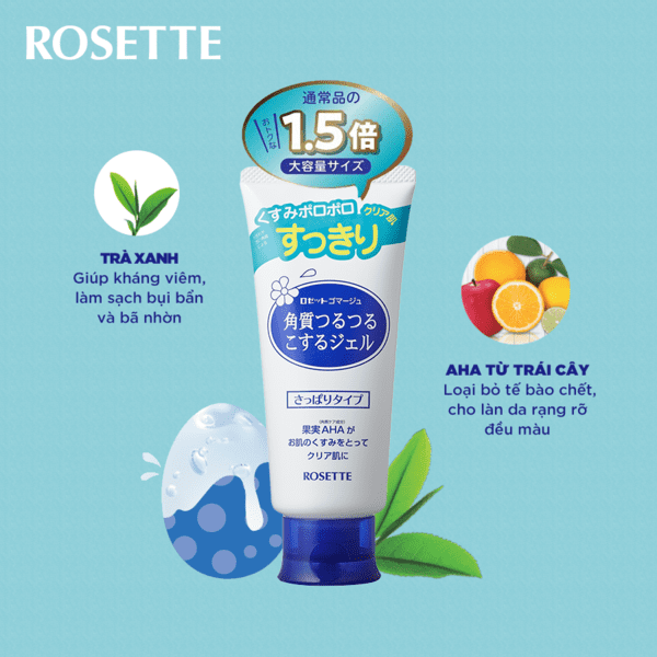 Tẩy da chết Rosette màu xanh có bảng thành phần lành tính