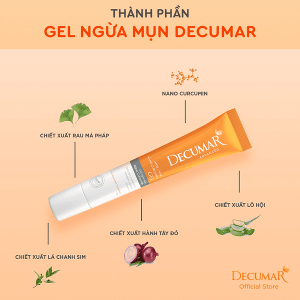 Thành phần có trong gel trị mụn Decumar Advanced