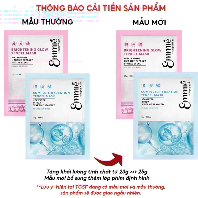 thegioiskinfood.com - Mặt Nạ Cấp Ẩm, Dưỡng Sáng Da Emmié By HappySkin Tencel Mask