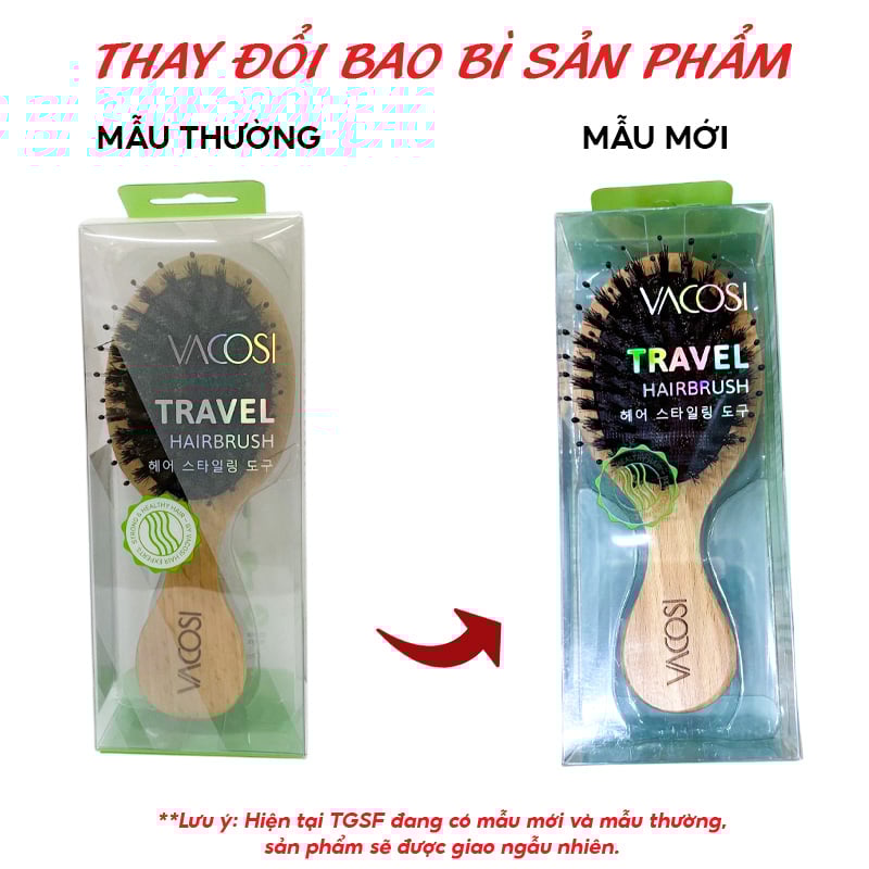 thegioiskinfood.com - Lược Gỗ Massage Ngăn Tĩnh Điện, Làm Bóng Tóc Vacosi Hairbrush