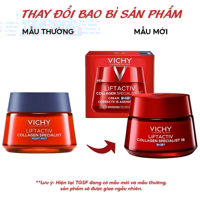 thegioiskinfood.com - Kem Dưỡng Hỗ Trợ Sáng Da, Mờ Thâm Nám Ban Đêm Vichy Liftactiv Collagen Specialist Night 50ml