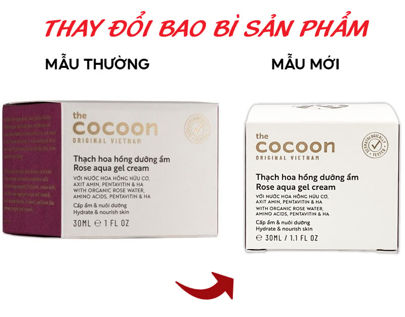 Kem Dưỡng Ẩm Dạng Thạch Từ Hoa Hồng Tươi Giúp Nuôi Dưỡng & Khóa Ẩm Cocoon Rose Aqua Gel Cream