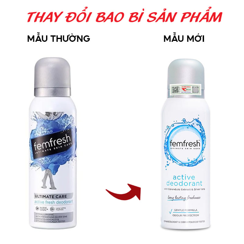 Xịt Thơm Vùng Kín Femfresh Ultimate Care Active Deodorant 125ml