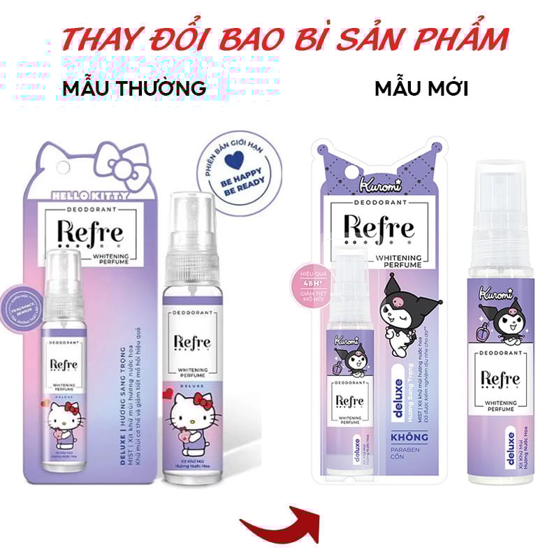 thegioiskinfood.com - Xịt Khử Mùi Hỗ Trợ Dưỡng Trắng Refre Whitening Perfume Deodorant 30ml