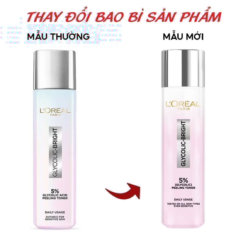thegioiskinfood.com - Nước Dưỡng Hỗ Trợ Làm Sáng Da L'oreal Glycolic - Bright Glowing Peeling Toner 128ml