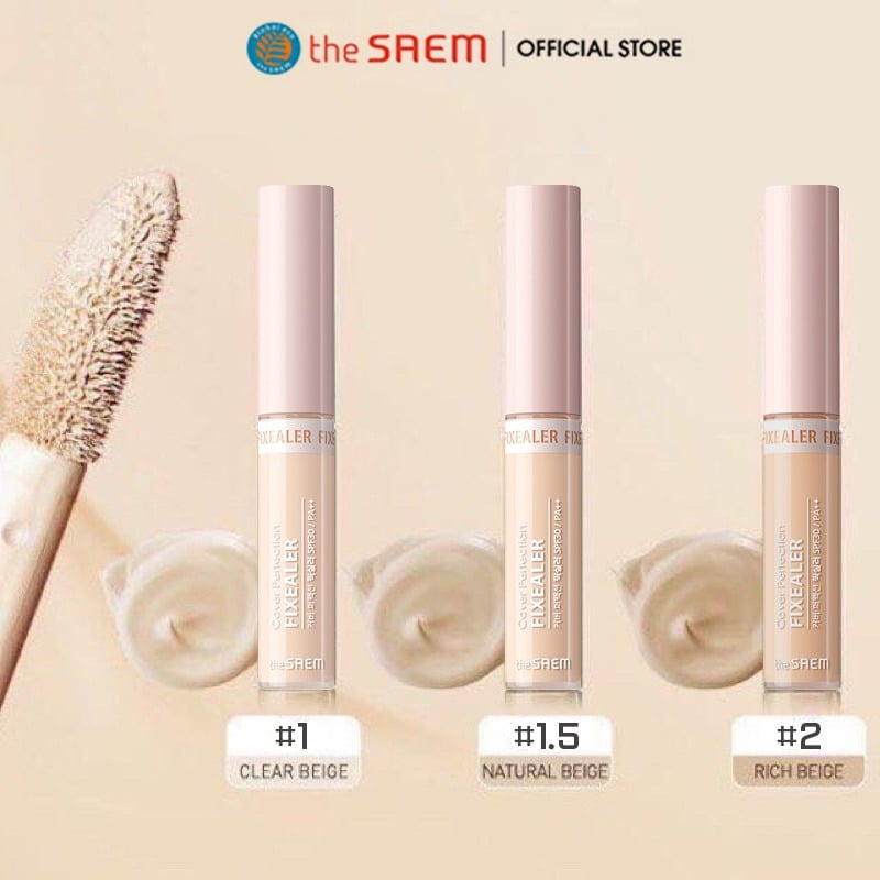 Kem Che Khuyết Điểm Mỏng Nhẹ, Lâu Trôi The Saem Cover Perfection Fixealer SPF30 PA++ 6.5g