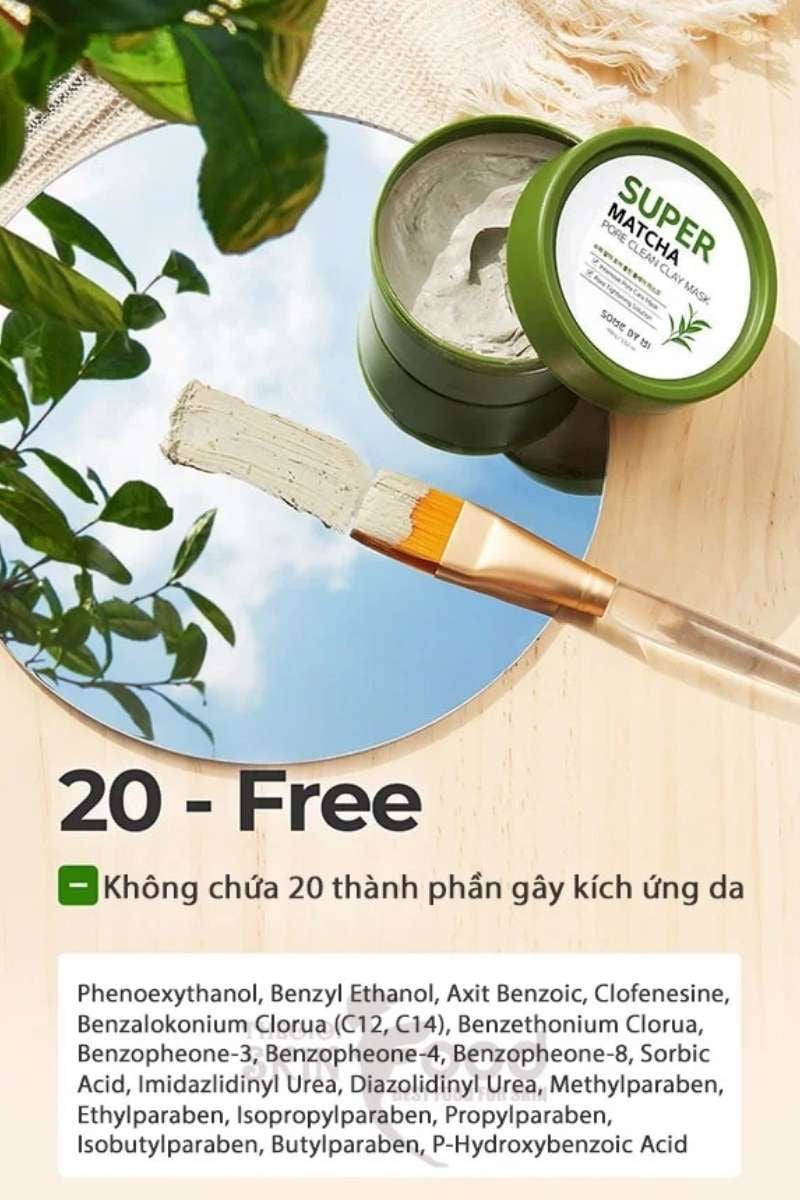 Mặt Nạ Đất Sét Trà Xanh Giúp Làm Sạch, Thu Nhỏ Lỗ Chân Lông Some By Mi Super Matcha Pore Clean Clay Mask 100g