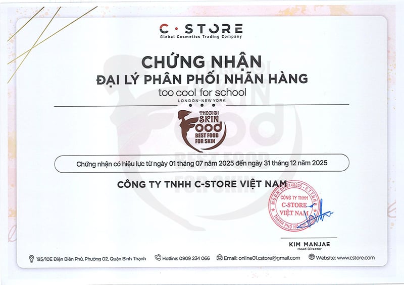 chứng nhận Too Cool For School
