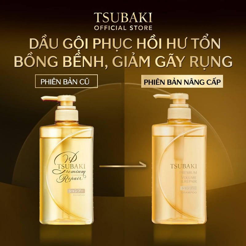 Dầu Gội Phục Hồi Hư Tổn, Ngăn Rụng Tóc Tsubaki Premium Repair Shampoo 490ml