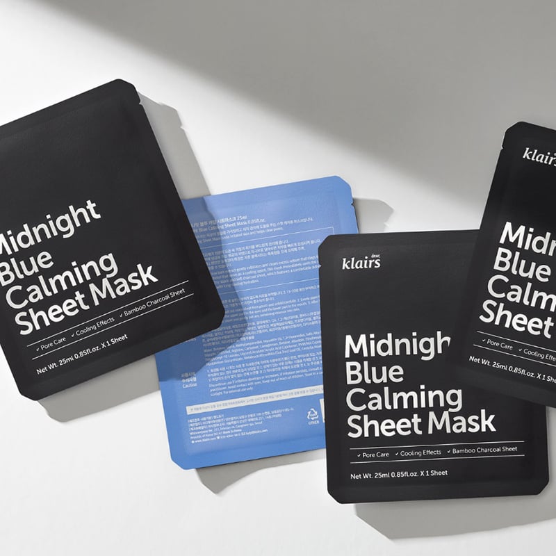 Mặt Nạ Làm Dịu, Giảm Kích Ứng, Phục Hồi Da Klairs Midnight Blue Calming Sheet Mask