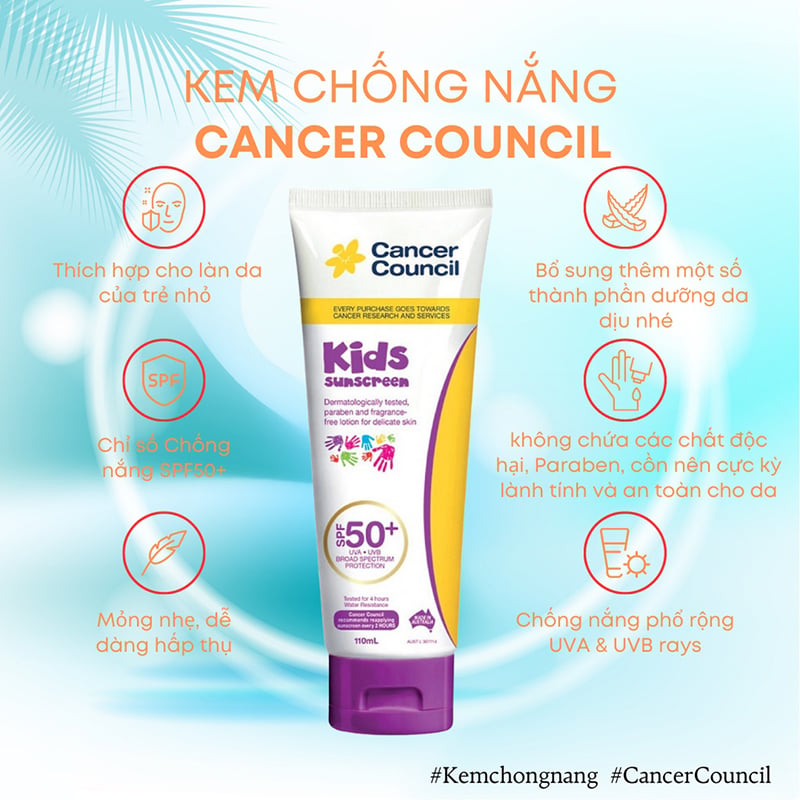 Kem Chống Nắng Trẻ Em Cancer Council Kids Sunscreen