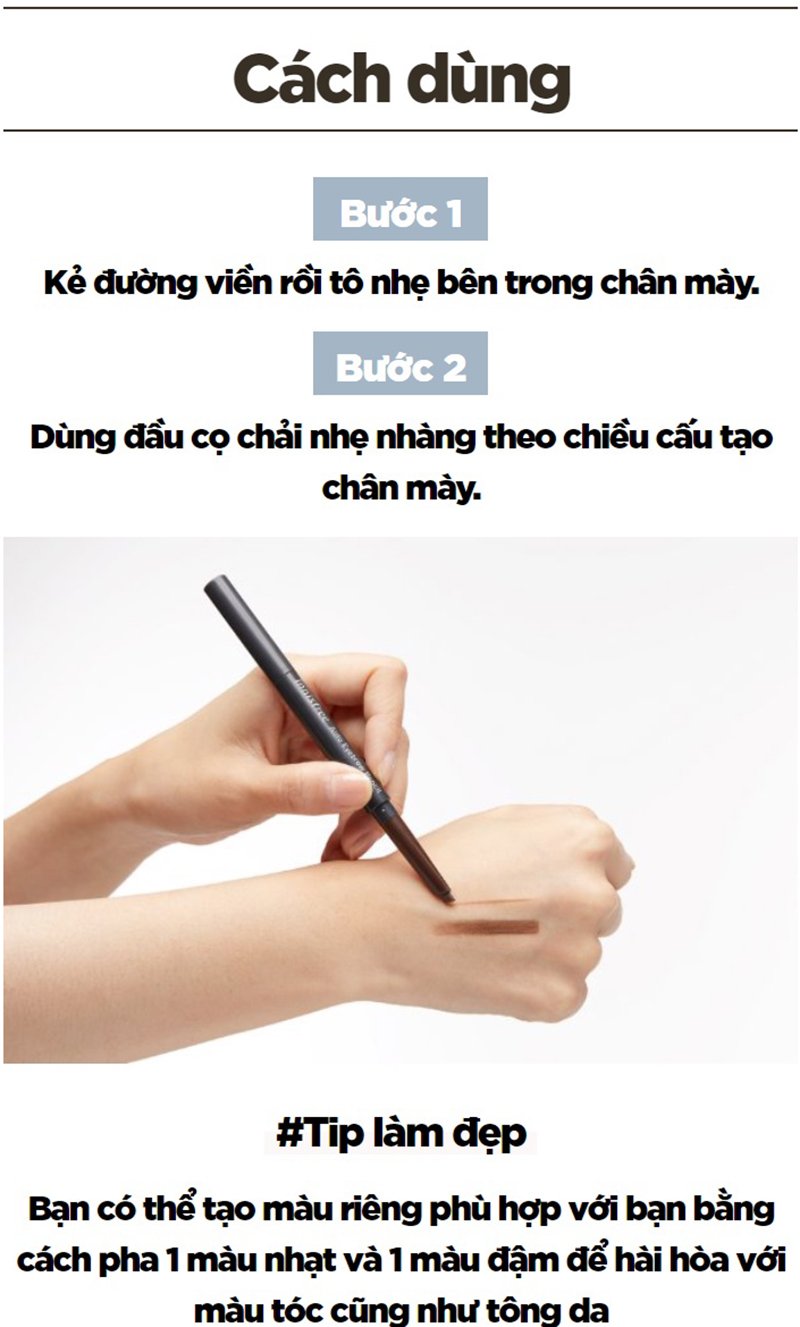 Chì Kẻ Mày Ngang Mảnh, Lâu Trôi Innisfree Auto Eyebrow Pencil 0.3g