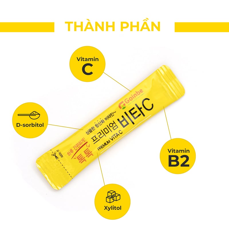 Bột Uống Vitamin C Tăng Sức Đề Kháng, Cải Thiện Da Goinbe Premium Vita C