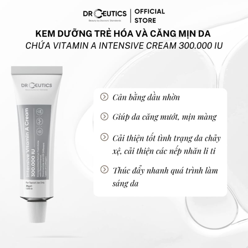 Kem Dưỡng Ngăn Ngừa Lão Hóa DrCeutics Intensive Vitamin A Cream 300.000 IU