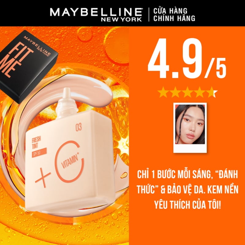 Kem Nền Tươi Mướt, Chống Nắng Bảo Vệ Da Maybelline New York Fit Me Fresh Tint SPF50/PA+++