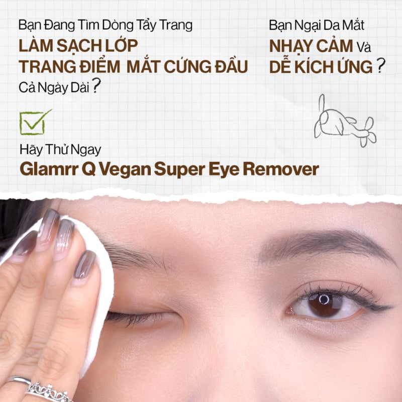Nước Tẩy Trang Mắt Môi Thuần Chay Glamrr Q Vegan Super Eye Romover