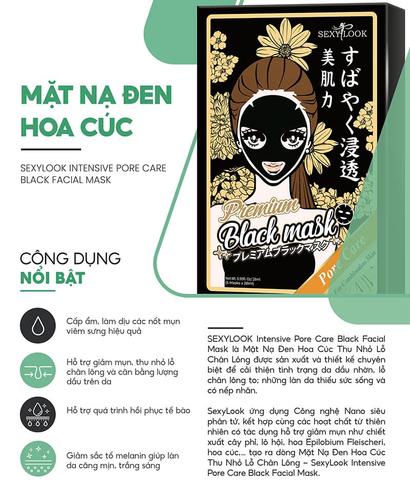 thegioiskinfood.com - Mặt Nạ Đen Sexylook Dưỡng Da Intensive Moisturizing Black Facial Mask