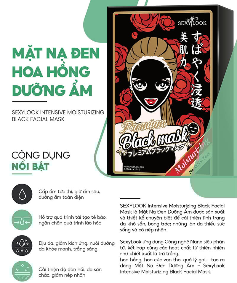 thegioiskinfood.com - Mặt Nạ Đen Sexylook Dưỡng Da Intensive Moisturizing Black Facial Mask