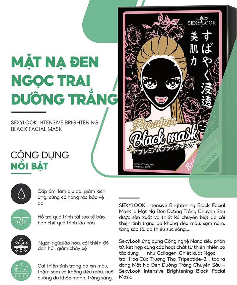 thegioiskinfood.com - Mặt Nạ Đen Sexylook Dưỡng Da Intensive Moisturizing Black Facial Mask