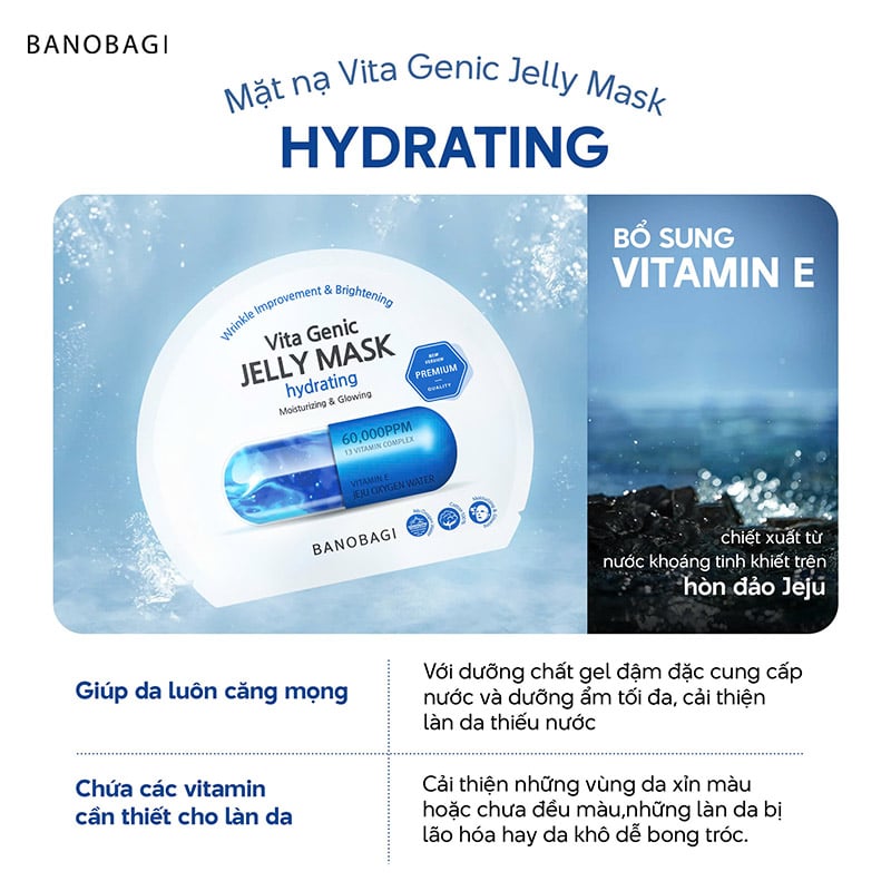 thegioiskinfood.com - Mặt Nạ Cấp Ẩm, Căng Bóng Da Banobagi Vita Genic Jelly Mask #Hydrating - Xanh dương