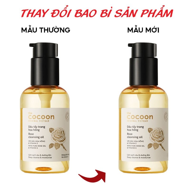 Dầu Tẩy Trang Tinh Dầu Hoa Hồng Chưng Cất Cocoon Rose Cleansing Oil 140ml