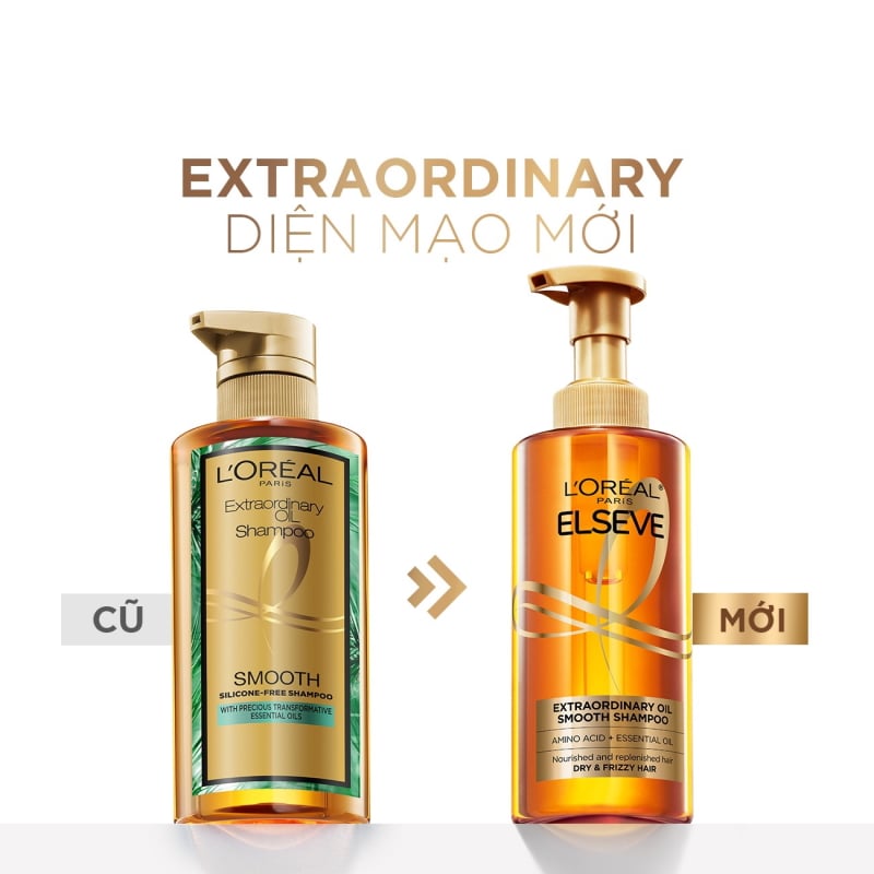 Dầu Gội Dưỡng Tóc Suôn Mượt Cao Cấp Loreal Extraordinary Oil Smooth Silicone - Free Shampoo 440ml